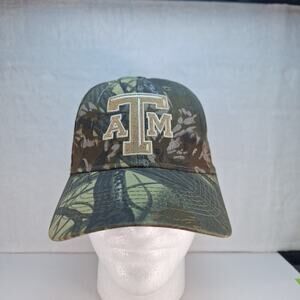 Texas A&M Hat Cap Strap Back Camo Hunting Adjustable Outdoors NCAA Cotton